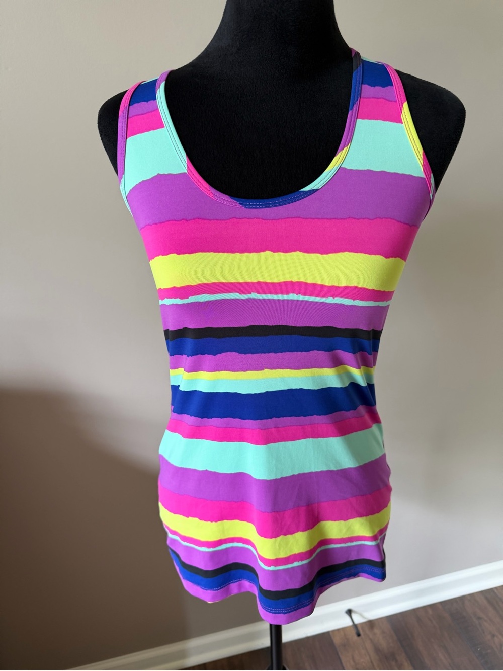 🌼 lukka Striped Racerback Tank Top in Pink, Purple Mint Small